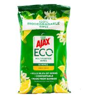 Ajax Wipes Eco Multipurpose Fresh Lemon Pack of 40's