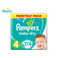 Pampers Baby Dry Nappies Size 4 9-14kg (3x58) 174'S