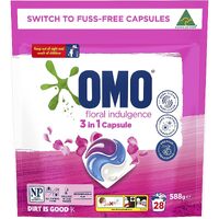 OMO Laundry Capsules 3 in 1 Floral Indulgence 588g Pack of 28's
