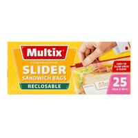 Multix Slider Sandwich Bags Reclosable - 20cm x 18cm Pack of 25's