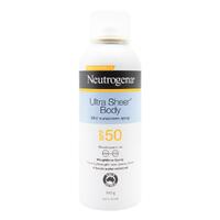 Neutrogena Mist Sunscreen Spray Ultra Sheer Body SPF50 Broad Spectrum 140g