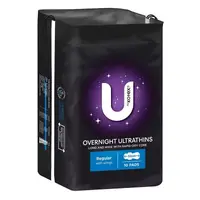 U by Kotex Ultrathin Overnight Regular with Wings Pack of 10's