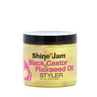 Shine 'n Jam Black Castor & Flaxseed Oil Styler 453g (16oz)
