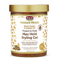 African Pride Moisture Miracle Black Castor & Jojoba Oil Max Hold Styling Gel 510g(18oz)