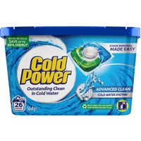 Cold Power Advanced Clean Laundry Capsules Washing Detergent pack of 26's