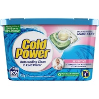 Cold Power Sensitive Laundry Capsules Washing Detergent Pack of 26's