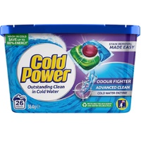 Cold Power Advanced Clean Odour Fighter Capsules Washing Detergent Pack of 26's