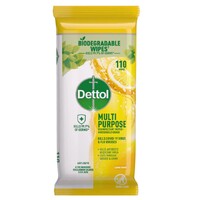Dettol Multipurpose Disinfectant Wipes Lemon Burst pack of 110's