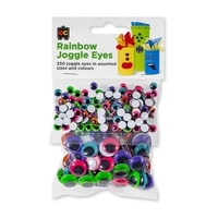 Rainbow Joggle Eyes In Assorted Sizes & Colors Pack of 250's