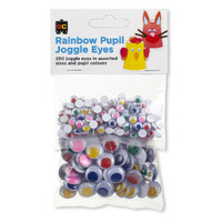 Rainbow Pupil Joggle Eyes In Assorted Sizes and Pupil Colors pack of 250's