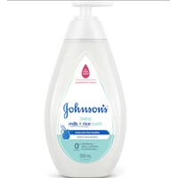 Johnson's Milk + Rice Tear Free Gentle Nourish Moisturising Baby Bath 500mL