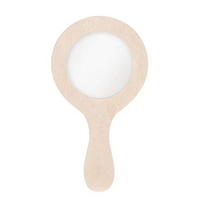 Wooden Round Hand Mirror 17.5cm Pack of 10's